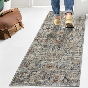 Shaemus Bohemian Medallion Low-Pile Machine-Washable Area Rug